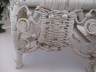 Antique Child Victorian Style White Wicker Love Seat Display 22  X 20  X 10