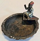Vintage Austrian Oriental Boy Sitting Cold Painted Spelter Bronze Figure Ashtray