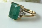 4 90 Ct Green Emerald Art Deco Vintage Engagement Ring 14k Yellow Gold Over