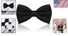 Mens Bowtie Pretied Adjustable Necktie Solid Color Formal Wedding Party Tuxedo
