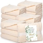 12 Pcs Ivory Flannel Throw Blankets 50x60 - Wedding Party Bulk Gifts