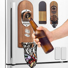 Beer Bottle Opener Wall Mounted With Magnetic Cap Catcher wooden Magnetic Bottle