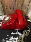 Vintage 1974 Itt Model 500 Red Rotary Dial Desk Telephone Tested Working