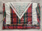 Vintage Avon 1986 Tartan Red Green Plaid Full Bib Apron Christmas Ruffle New