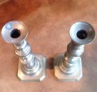 Antique English Brass Push-up Candlesticks 10 3 4   Tall Primitives 19th Century