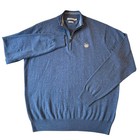 Peter Millar The Concession Golf Club Mens Xl Merino Wool 1 4 Zip Blue Sweater