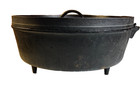 Massive Large  14 Cast Iron Camp Dutch Oven Pot Three Legs Legged Coal Lid 8 Qts