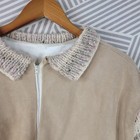 Vintage 80s Leonardo Suede Leather Knit Bomber Men s Medium Large Wool Tan