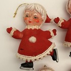 Vtg Japan Pixie Elf Santa   Mrs Claus Christmas Ornaments Figures Lot Felt