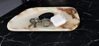 Green Onyx Decorative Tray  Catchall Dish  Polished Stone Jewelry Dish For Gift