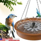 12  Hanging Bird Bath Solar Water Fountain For Garden Bird Feeder   Drinking