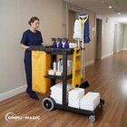 Janitorial Cart  330 Lbs Capacity     3-shelf Commercial Housekeeping Cleaning Car
