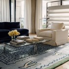 Nordic Knots Hand Tufted Wool Rug  9x12 Ft Columba     Blue   Sculptural Plush Rug