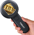 Loupe Magnifier Glass Pocket Light For Error Coins  Portable collector jewelers 