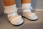 White Ankle Strap Dress Shoes With Snap Close Fits 18 Inch American Girl Dolls 