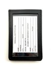 Id Badge Holder With Clear Window  Leather Clip Wallet For Id Credentials - Vert