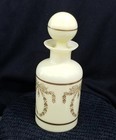 Antique French Yellow Opaline Glass Perfume Bottle France Uranium Glows 9    Tall