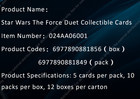 2025 Card Fun Star Wars Power The Force Sealed Case 12 Boxes 