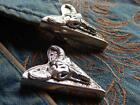 Fabulous Animal Bull Skull Head Pair Of Collar Tips In Real 935 Argentium Silver