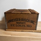 Vintage Anheuser-busch Budweiser Wood Empty Crate Box Beer Great Shape Hinge