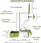 Bird Feeder Water Dispenser Set  Automatic Cage Feeder With Perch For Parakeet