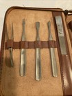 Vintage Wisco Men   s Manicure Set Nail Kit Leather Zippered Case Made In Austria