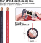 2 0 Gauge 2 0 Awg Wire 10 Feet Black   10 Feet Red Welding Battery Pure Copper F