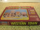 Vintage 1970s Cardboard Western Town Play Set Cowboys Indians Horses Toy