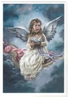 Little Girl Angel Wings In The Clouds Kids Art Sandra New Modern Postcard