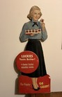 Rare Vintage Lucky Strike Luckies Taste Better Cigarettes Sign Happy 50s Woman