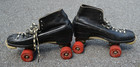Vtg Hyde Black Roller Skates Size 10 - Red Chicago Fo-mac Wheels Chicago Hyde