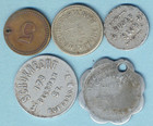 5 Good For 5 Cents Trade Tokens   Free Ship