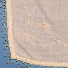 Vtg Wedding White On White Embroidered Hanky Blue Lace  something Old   Blue  