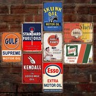 24 Pcs Reproduced Vintage Tin Signs  Gas Oil Retro Signs For Garage Man Cave 