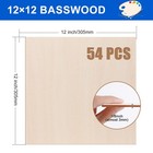 Vkiza 54 Packs Basswood Sheets 12 x12 x1 8   3mm 12 x12   54 Pack
