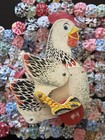 Vintage Wooden Fisher Price Cackling Hen Pull Toy 120   Farm Decor