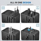 Universal Travel Adapter International Power Plug Adapter With 3 Usb-c   
