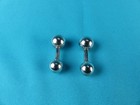 Vintage Tiffany   Co  Sterling Silver Barbell Ball End Cufflinks Cuff Links