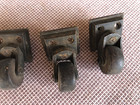 Set Of 4 Antique Cast Iron Casters 1    Wheel   3 4    Post-1 7 8 Height  Swivel