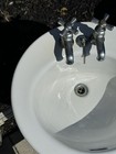 Vintage Crane Drop In Bathroom Sink Cast Iron Clean W  Working Faucets 19x19 