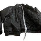 Gino Leather Men s Black Bomber Jacket Zip Closure Quilted Lined Biker M