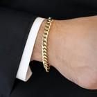Hikarito 8mm Gold Cuban Link Chain Bracelet For Men   Women  14k Gold Diamond   