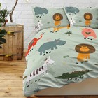Full Size 3 Pieces Cartoon Animal Pattern Duvet Cover Set Soft Microfiber