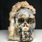 905g Natural Crystal Cluster Quartz carved Crystal Skull  Realistic healing qi