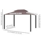10  X 13  Patio Gazebo  Aluminum  Mesh Netting  2 Tier Polyester Roof  Coffee