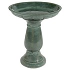 Avignon Green Mist Glazed Ceramic Bird Bath - 18 75  H By Sunnydaze