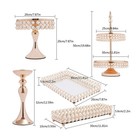 Cake Stands Set Metal Cupcake Holder  9pcs Golden Crystal Cake Stands With Ac   