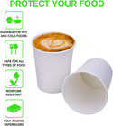 White Disposable Paper Coffee Cups With Lids  10 Oz  25 Count  For Hot Beverages