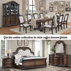 New 4pc Master Queen Or King Bedroom Suite Coffee Brown Marble Top Bed d m n