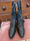 1890 Black Leather Lace-up Cap Toe Boots Never Worn Classics Romantic narrow 8